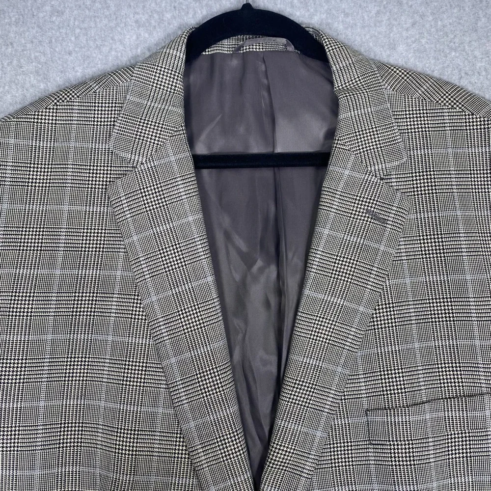 Ralph Lauren Blazer Mens 54R Gray Glen Plaid Silk Wool Blend Sport Coat